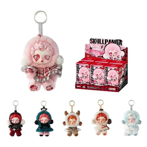 POP MART SKULLPANDA Winter Symphony Series Plush, 6PCs Blind Box Figures, Random Design Action Figures Collectible Toys Home Decorations, Holiday Birthday Gifts, Whole Set - Image 1