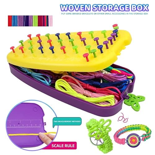 Friendship Bracelet Making Kit Toys, Ages 7 8 9 10 11 12 Year Old Girls Gifts Ideas, Birthday Present for Teen Girl, Arts and Crafts String Maker Tool, Bracelet DIY, Kids Travel Activity Set thumbnail 5