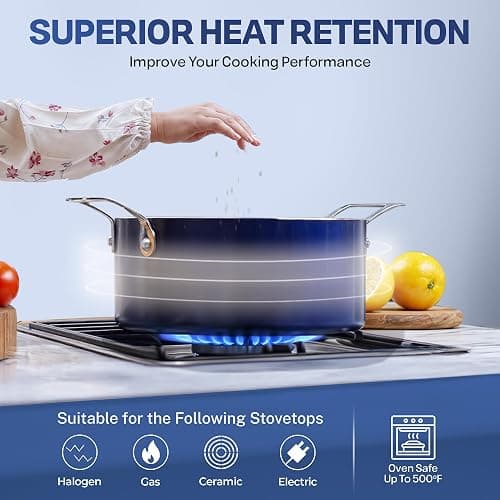 GRANITESTONE 20 Pc Kitchen Pots and Pans Set Non Stick Cookware Set, Kitchen Cookware Sets with Deep Frying Pan Set and Bakeware Set, Made Without PFOA and PFOS, Oven and Dishwasher Safe thumbnail 5