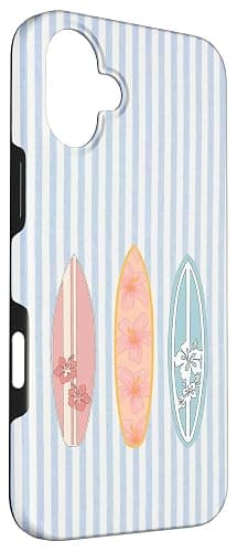 Aesthetic Summer Beachy Blue Stripes Surf Surfing Collage Case for iPhone 16 Plus thumbnail 3