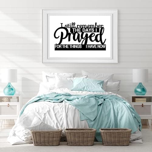 Jetec I Still Remember The Days I Prayed Sign Inspirational Table Blessed Signs Motivational Decor Farmhouse Table Home Centerpieces Faith Wooden Shelf for Living Room Office(Classic Style) thumbnail 6