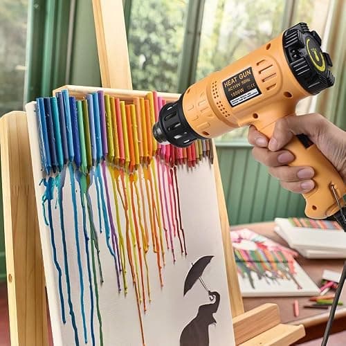SEEKONE Heat Gun 1800W 122℉-1202℉（50℃- 650℃）Fast Heating Heavy Duty Hot Air Gun Kit Variable Temperature Control Overheat Protection with 4 Nozzles for Crafts, Shrinking PVC, Stripping Paint(5.2FT) thumbnail 6