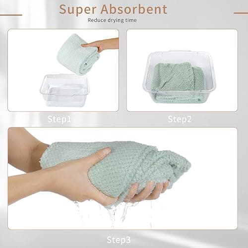 Laojbaba Microfiber Hair Towel Quick Dry Hair Towel Hair Drying Towels Suitable for All Kinds of Hair Ultra Absorbent Long and Thick Hair 24X48inch Lotus Root Pink (1pcs) - Lotus Root Pink - 48.00'' x 24.00'' thumbnail 7