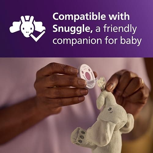 Philips Avent Soothie Baby Pacifier for 0-3 Months, BPA-Free, 4-Pack | Supports Natural Suckling, Medical Grade Silicone, Hospital-Grade Sterilization, One-Piece Design, Lilac/Pink, SCF190/70 thumbnail 9
