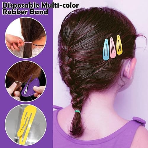 Auroray 32 Colors Small Hair Rubber Bands with 16 Styling Tools, 2000 Pcs Elastic Girl Baby Hair Ties, Mini Bands with Elastic Cutter, Hair Accessories Xmas Stuff for Girls Baby Toddlers Kids thumbnail 4
