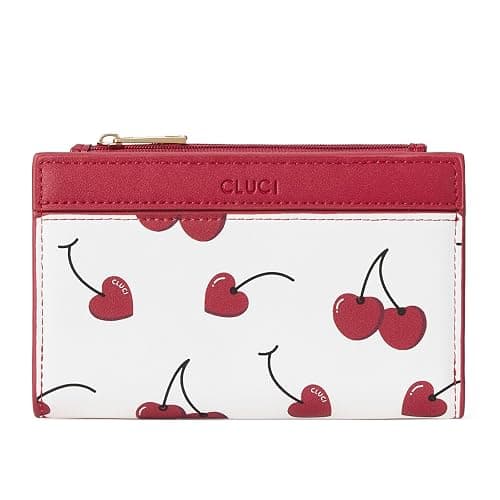 CLUCI Wallet for Women PU Leather RFID Wallet Blocking Designer Bifold Ladies Wallet Card Holder Cherry Print thumbnail 8
