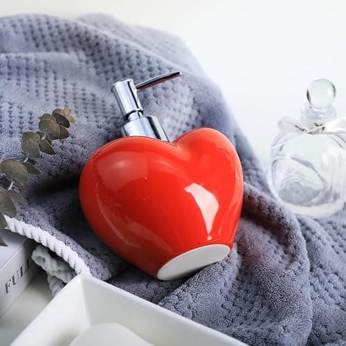 Colias Wing Heart Shaped Soap Dispenser with Plastic Pump, Refillable Lotion Soap Bottle, Lotion Bottle, Hand Soap Dispenser, Home Decoration thumbnail 4