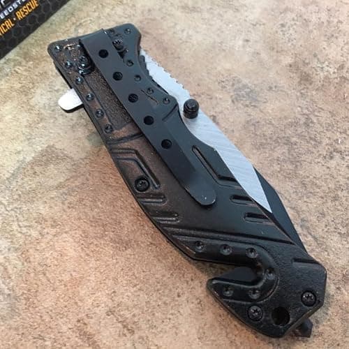 MTECH USA TAC Force TF-835 Series Spring Assist Folding Knife, Two-Tone Half-Serrated Blade, 4.5-Inch Closed thumbnail 7