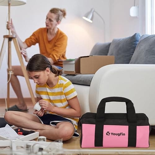 Yougfin Pink Tool Set, 215 Pcs Lady's General Home Repairing Tools Kit For Girls & Women With Portable Bags, Includes All Essential for Home, Garage, Office and College Dormitory Use, Pink & Black thumbnail 4