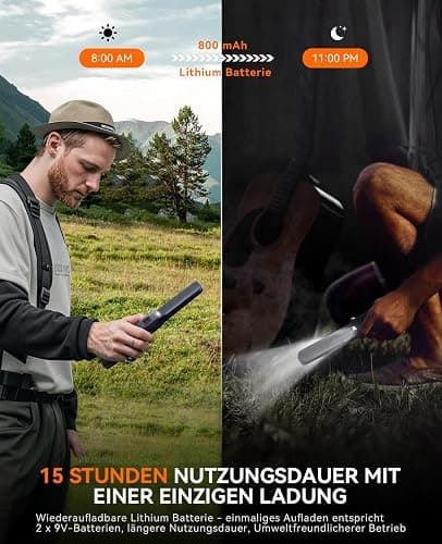 SUNPOW Pinpointer Metalldetektor – Wiederaufladbar, 15h Laufzeit, IP68 Wasserdicht, 360° Hochsensitiv, 50% Tiefenverbesserung & Upgraded Chip, Handheld Schatzsuche für Erwachsene & Kinder thumbnail 2