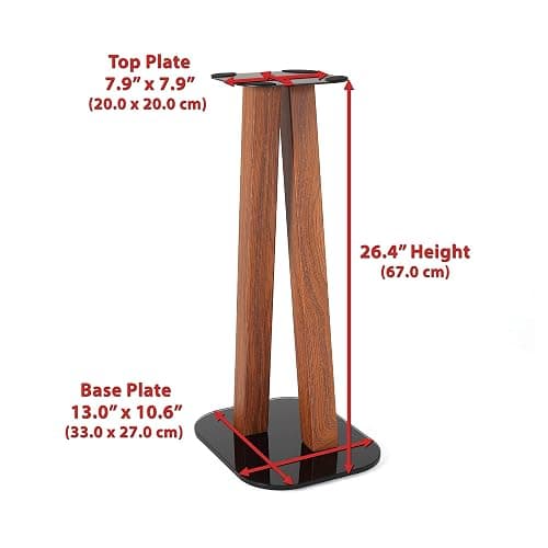 EXIMUS One Pair Fixed Height Universal Speaker Floor Stands - Cedar - 600 Series thumbnail 5