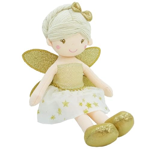 June Garden 12" Enchanted Garden Fairy Doll Joyce - Plush Stuffed Soft Doll Girl Gift - Gold Outfit and Wings thumbnail 4