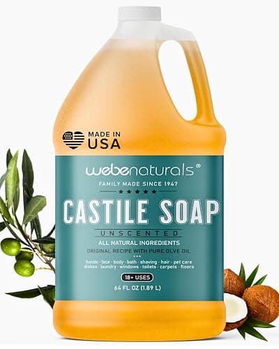 WEBE Pure Unscented Castile Liquid Soap Refill, 64 Ounce | Vegan & Gluten Free Non-GMO, For Face, Body Wash, Dishes, Pets & Laundry - Image 1