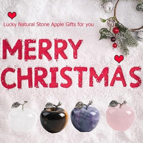 NUZUJX Healing Crystal Apple Paperweight Craft Decoration thumbnail 3