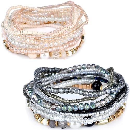 Fuqimanman2020 Bohemian Crystal Beaded Stackable Bracelets Handmade Colorful Crystal Pearl Seed Beads Bracelets for Women Jewelry - Image 1