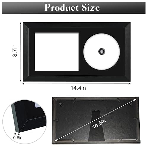 Allenkwok CD Display Frame for Discs & Cases – EVA Foam Slot, Black Flocked Fabric – Home Decor Desktop and Wall Mountable (7.7" x 14.4") thumbnail 3