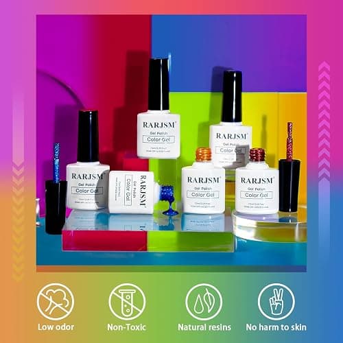 RARJSM 9D Neon Cat Eye Gel Nail Polish Set 6 Colors Velvet Silver Glitter Bright Orange Blue Red Green Rose Purple Ice Gel Polish with Magnet Stick UV LED Curing Requires Soak Off Home Salon Diy thumbnail 2
