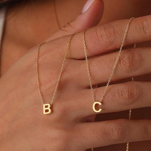 JNZSSWHJJH Valentines Day Gifts Initial Necklace for Women Girls Kids - Dainty Initial Necklace Tiny A-Z Pendant Necklace Cute Letter Necklace thumbnail 5