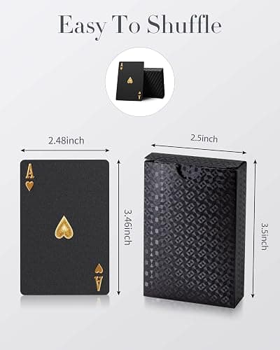 BIERDORF Diamond Waterproof Black Playing Cards, Poker Cards, HD, Deck of Cards (Black) thumbnail 3