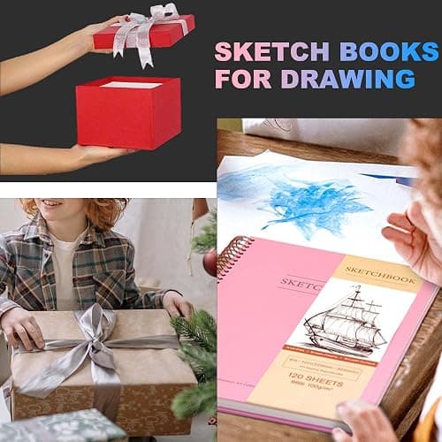 Yoment 9"x12" Hardcover Sketchbook for Drawing，120 Sheets，100GSM | Pink,Spiral Bound Sketch Pad Premium Art Sketchbook Artistic Drawing Paper Pad for Kids Adults Beginners Artists thumbnail 8
