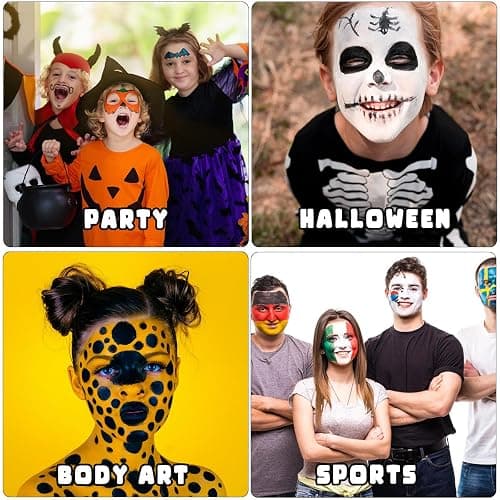 Bowitzki Face and Body Paint 2oz Cream Makeup 60ml Water Based Face Painting Special Effects For Adults Halloween Christmas Party Stage Cosplay (White) thumbnail 4