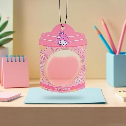Hello Kitty and Friends Car Air Freshener (My Melody - Cherry Lollipop) Hanging Gel Area Deodorizer, Long-Lasting Car Scents Air Freshener, Cute Automotive Sanrio Accessories Decor, 2-Pack thumbnail 6
