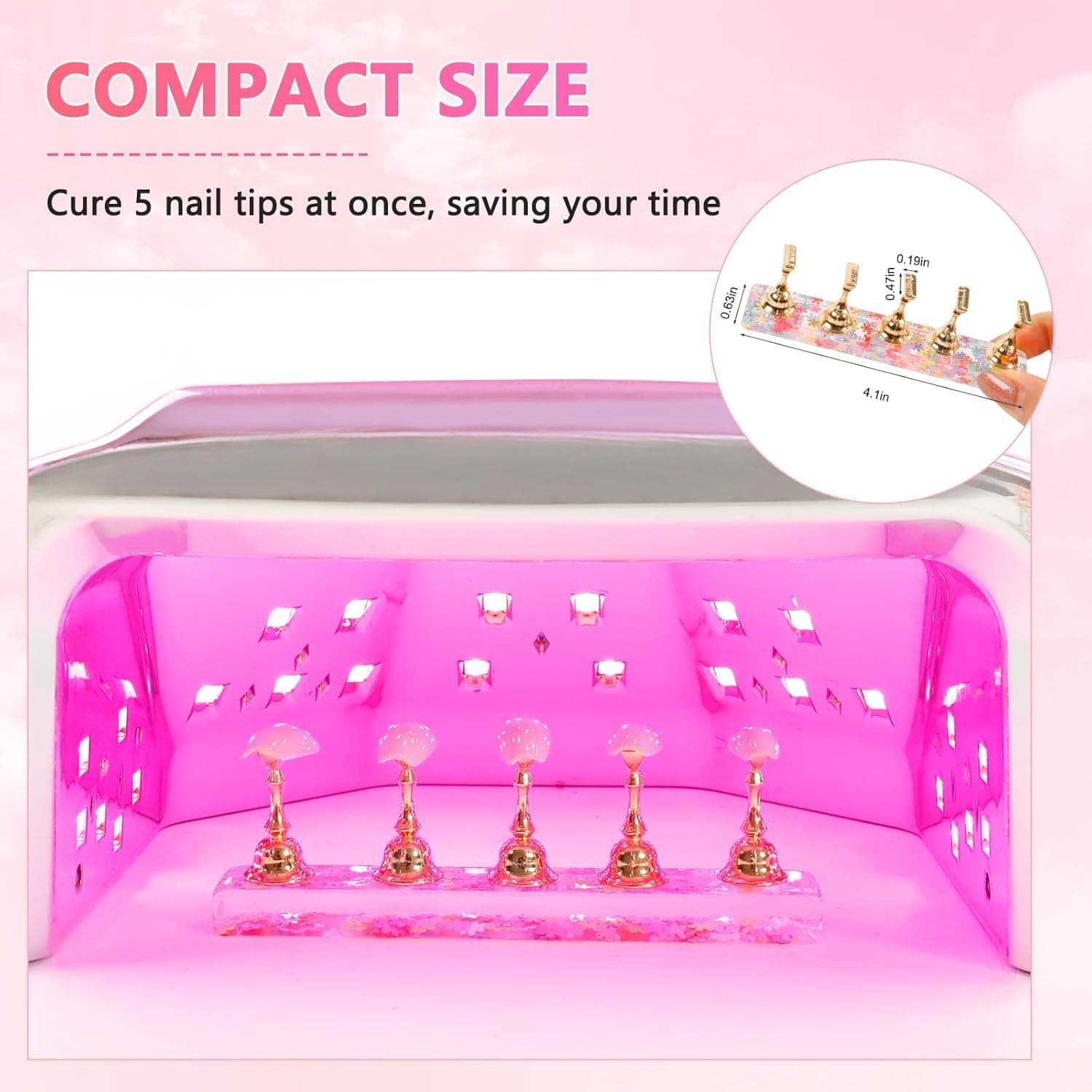 2 Sets Nail Stand for Press on Nails Display, M(agnetic Press on Nail Stand with 96 PCS Reusable Adhesive Putty, Nail Tips Practice Painting Holder for DIY Nail Art Tools thumbnail 6