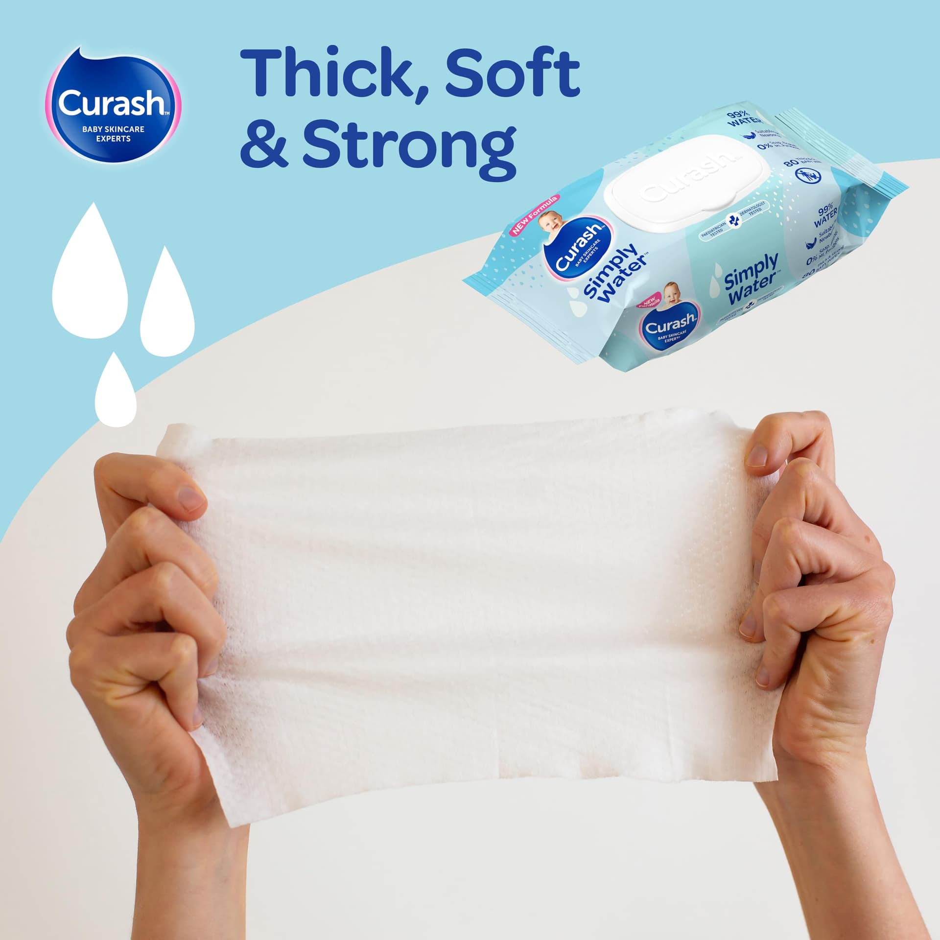 New Formula Curash Simply Water Baby Wipes, 8x80 Pack, Suitable for Newborns, 99% Purified Water, No Soap, Alcohol or Parabens, Thick & Soft Texture, Everyday Cleansing and Nappy Changes, 640 Wipes thumbnail 11