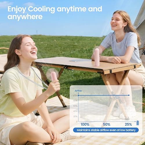 Handheld Mini Fan, Rechargeable Battery Operated small Portable Fan Up to 15 Working Hours, Powerful Safety Design Pocket Fans for Travel/Outdoor/Concert/Beach/Make-up, Gifts for Mom, Teens, Pink thumbnail 6