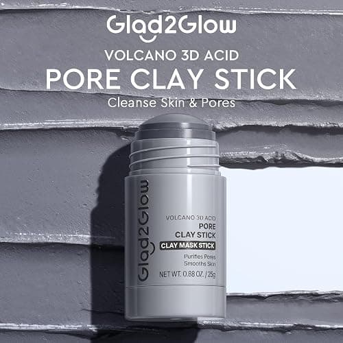 Glad2Glow Blackhead Remover Clay Mask Stick, Deep Cleansing Pore Care with Volcanic Soil & Charcoal, Gentle Exfoliating, Oil Control, Non-Drying, Travel-Friendly, 25 g thumbnail 4
