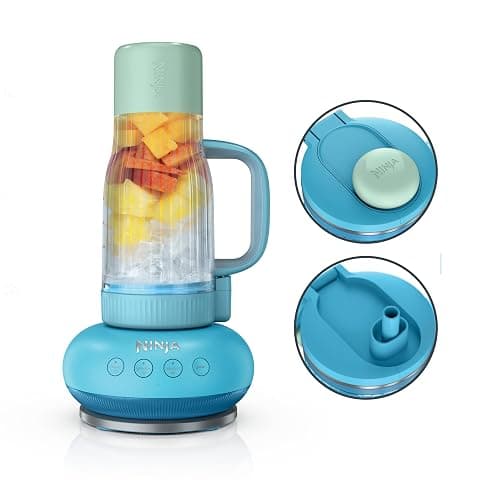 Ninja Blendboss™ | Personal Blender for Smoothies & Frozen Drinks | 26oz Travel Tumbler with LeakProof Lid, Chug Spout & Detachable Straw | Auto-iQ Technology | Blue Raspberry | DB351BL - Image 1