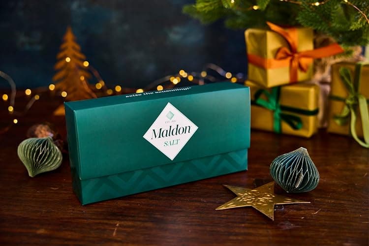 Maldon Salt Gift Pack - 4.4oz Sea Salt Flakes, 3.5oz Chili Salt & 3.5oz Garlic Salt - The Best Gift for Food Lovers and Aspiring Cooks, Versatile Flavors - Comes in Premium Packaging thumbnail 4