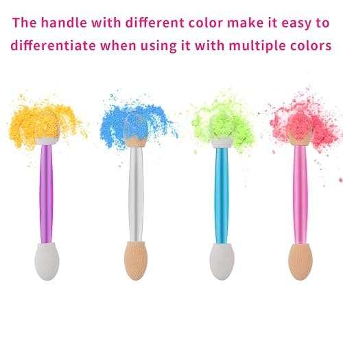Cuttte 120PCS Disposable Dual Sides Eye Shadow Sponge Applicators with Container, 4 Colors Eyeshadow Brushes Makeup Applicator thumbnail 3