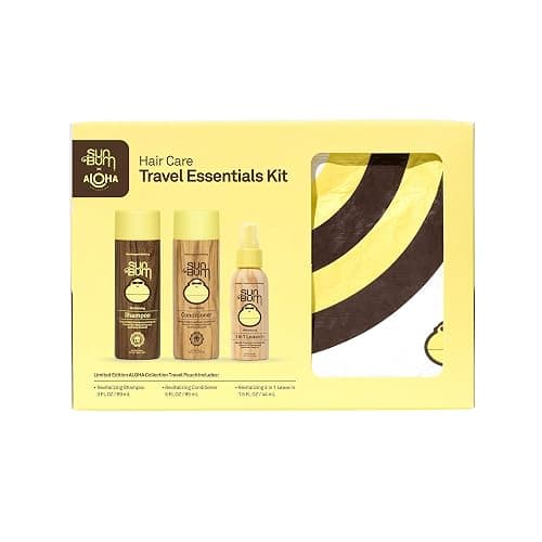 Sun Bum Hair Care Travel Essentials Kit - Revitalize Your Hair With Revitalizing Shampoo, Conditioner, and 3-in-1 Leave In Treatment - Includes Aloha Collection Travel Pouch thumbnail 7