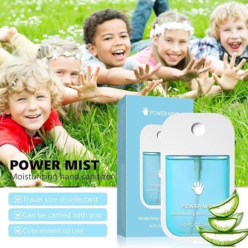 Power Mist Hydrating Hand Sanitizer, Power Mist Hydrating Spray for Hand, Hand Sanitizer Spray, Travel Size (2pcs - Blue & Green) thumbnail 3