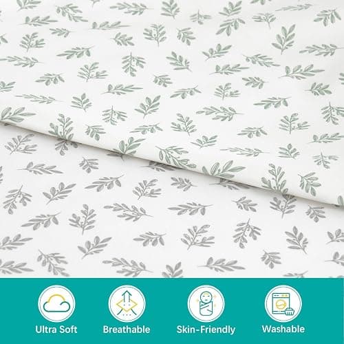 Crib Sheets Fitted for Boys and Girls, 2 Pack Crib Sheet Fits for Standard Crib Mattress, Neutral Toddler Bed Sheets, Lovely Print, 52”X 28” thumbnail 3