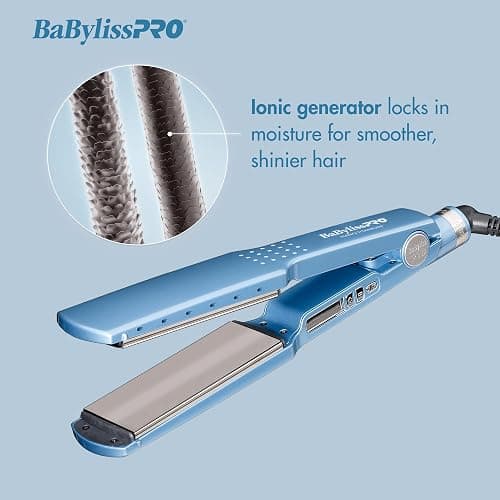 BabylissPRO Nano Titanium Ionic Hair Straightener, Professional Flat Iron For All Hair Types thumbnail 2