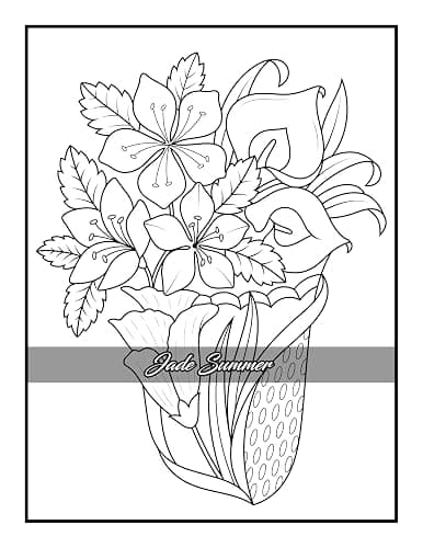 100 Flowers: An Adult Coloring Book with Bouquets, Wreaths, Swirls, Patterns, Decorations, Inspirational Designs, and Much More! thumbnail 49