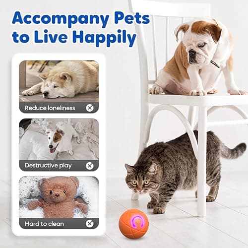 KEAOZA Upgraded Interactive Dog Ball, 2025 New Activated Automatic Rolling Balls for Dogs, Self Moving Vibrating Smart Jumping Bouncing and Rotating Pets Toy to Keep Them Busy (New -Blue) thumbnail 3