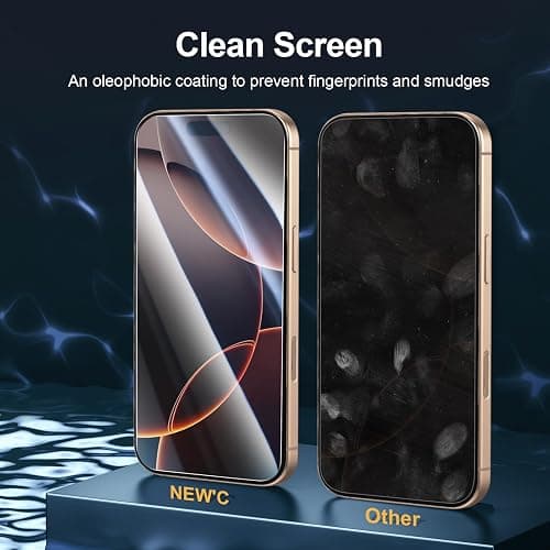 NEW'C 3 Pack Designed for iPhone 17/17 Pro,iPhone 16 Pro Screen Protector (6.3 inches), Enhanced Tempered Glass Protection with easy installation tool included, Case Friendly thumbnail 5