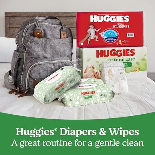 Huggies Natural Care Sensitive Baby Wipes, Unscented, Hypoallergenic, 6 Flip-Top Packs (288 Wipes Total) - 48 Count (Pack of 6) thumbnail 9