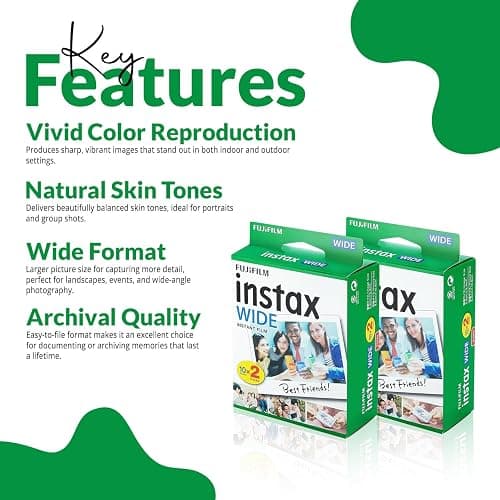 Fujifilm Instax Wide Instant Films for Fuji Instax Wide (40 Exposures) + BluebirdSales Microfiber Cleaning Cloth thumbnail 5