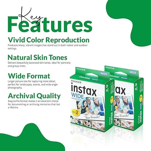 Fujifilm Instax Wide Instant Films for Fuji Instax Wide (40 Exposures) + BluebirdSales Microfiber Cleaning Cloth thumbnail 5