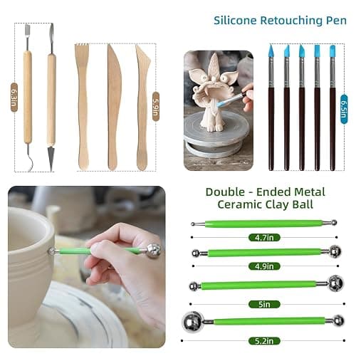 Leyclub 29 PCS Clay Tool, Clay Sculpting Tools Kit, Pottery Tools Can be Used for Stippling, Carving, Molding, and Shaping Clay Crafts, for Beginners, Hobbyists, Artists thumbnail 2