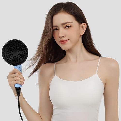 AINA Diffuser Hair Dryer Full-Featured Blow Dryer 110V/1600W(Baby Blue) | 3 Heat/2 Speed;Cold shut button;Lightweight;Compact Size;High Temp;Low Airflow;Same Results;Less Expense thumbnail 7
