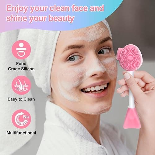 MUIIGOOD Silicone Face Scrubber Face Mask Brush Exfoliating Lip Cleansing Facial Cleansing/Wash Brush Exfoliator Blackhead Skin Care Tool Makeup Removes Dead & Dry Skin for Women Grils Men thumbnail 2