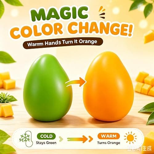 Crunchy Mango Squishy, Chameleon Mango Stress Ball for Adults, Suitable for People Over 14 Years Old thumbnail 5