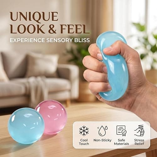 Coconut Oil Squishy, Coconut Oil Stress Ball – Super Soft, Handmade Slow Rising Fidget Squeeze Toy for Stress Relief, Squeeze the Stress Away (Blue) thumbnail 3