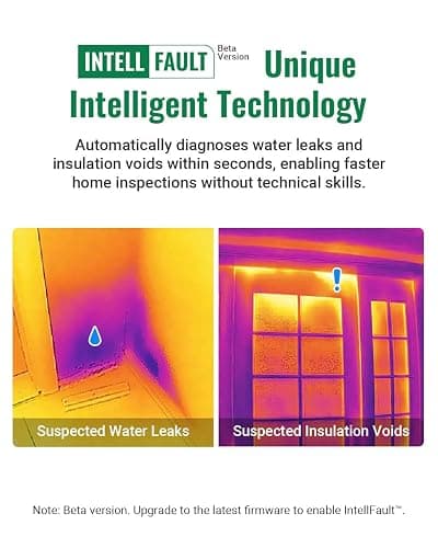 HF96 Thermal Camera with AI Scene Detection, Laser Pointer, 240x240 Super Resolution, -4°F~1022°F, Thermal Imaging Camera for HVAC Electrical Building Inspection,25Hz Infrared Camera,11h Runtime thumbnail 2