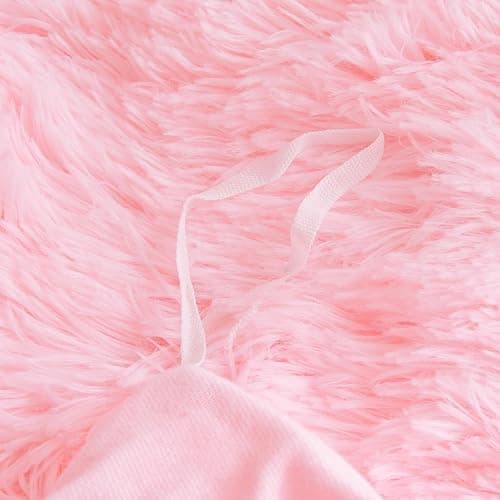 Besfunny Fluffy Pink Comforter Cover Queen Set – Plush Faux Fur Pink Bedding 3-Piece Set (1 Faux Fur Duvet Cover + 2 Furry Pillow Shams) Cozy Fluffy Bed Set thumbnail 8
